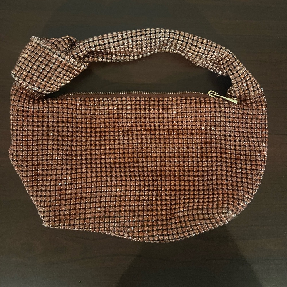 Anthropologie Brown Beaded Shoulder Bag